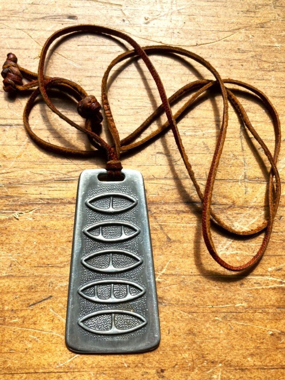 COPY Brodrene Mylius Norway modernist pewter pendant and cord
